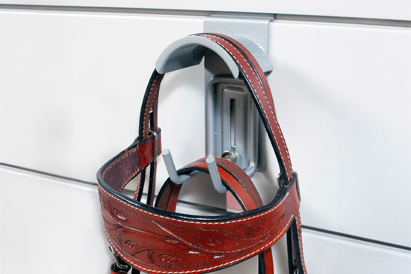 Bridle Hook. BRIDLEHK. The CrownWall® Bridle hook is designed to hold one bridle on the top curved plate, and the double hook can be used to hang anything else associated with the bridle.