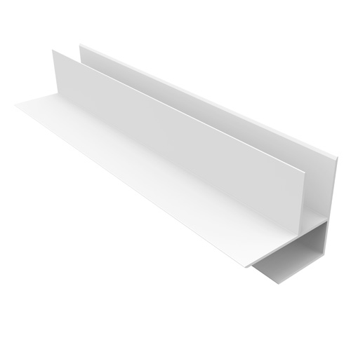Slatwall F-trim connects inside or outside corners