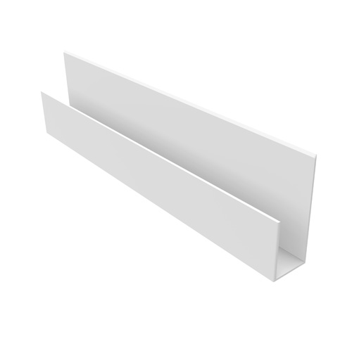 Slatwall J-trim finishes edges of panels
